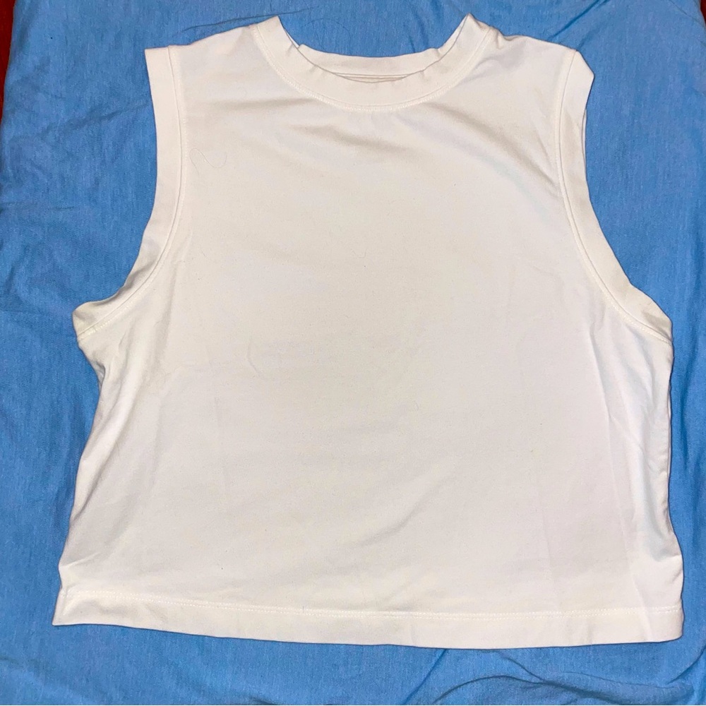 White sleeveless t-shirt